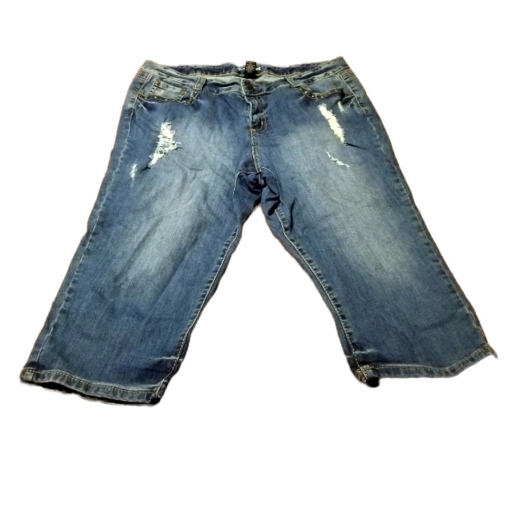 Lane Bryant Womens Shorts Size 18 Distressed Denim